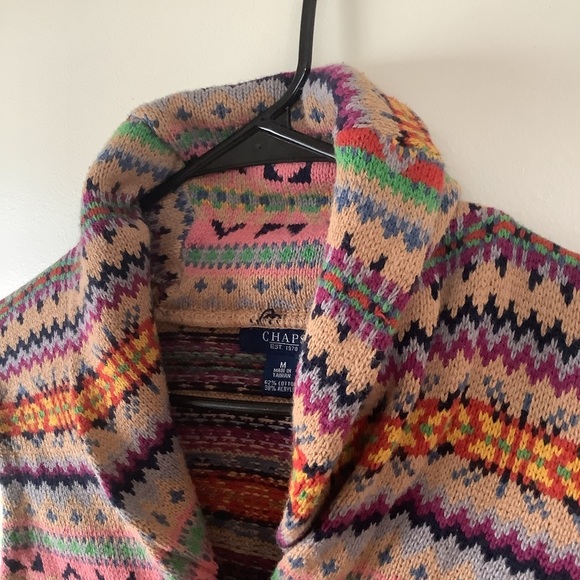 Chaps Ralph Lauren Gingham Long Sleeve Button Down + Shall Collar Sweater Vest - Picture 8 of 10